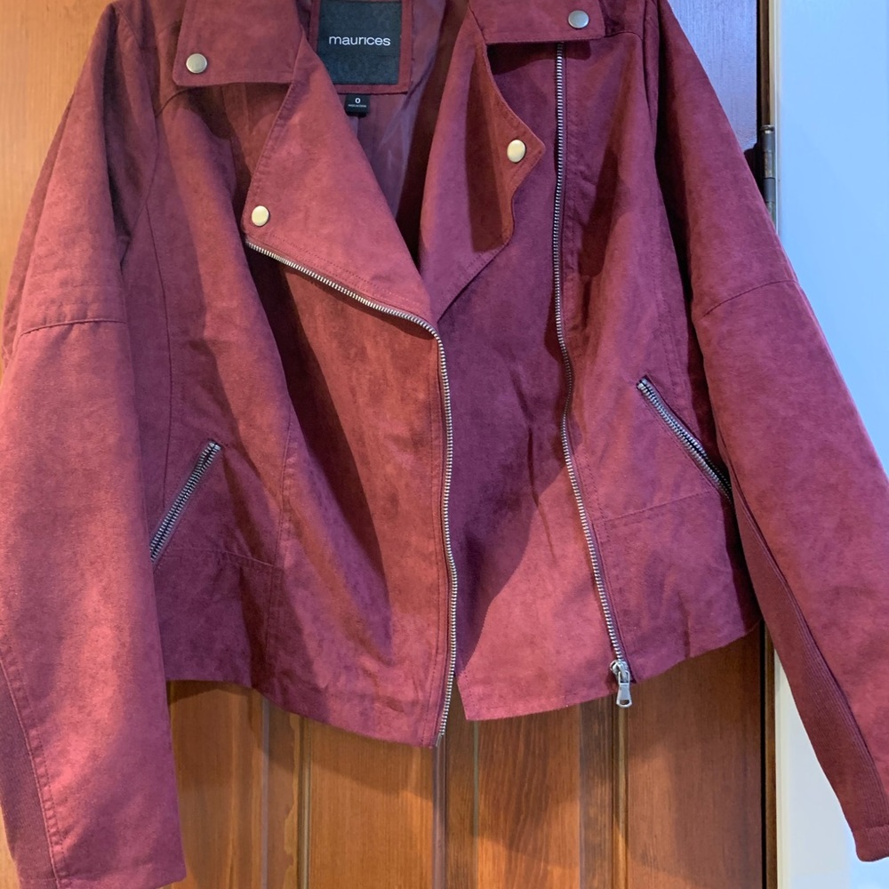 Faux Suede Moto Jacket